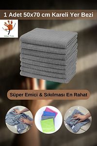 ( 1 Adet ) Sıkılması En Rahat Bez Kareli Büyük Boy Yer Bezi 50*70 Cm Kullanışlı Yer Silme Bezi ürün fotoğrafı
