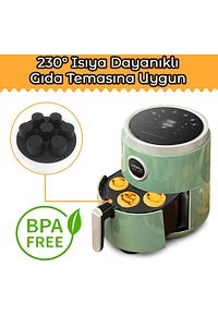 Arispa Airfryer Silikon Muffin Kek Kalıbı 7 Gözlü Hava Fritözü Kek Ve Çörek Pişirme Kalıbı Siyah ürün fotoğrafı