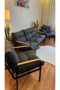 Modern Avcılar Balkon, Bahçe, Cafe - Metal Kanepe Koltuk Takımı - 3+1+1 ürün fotoğrafı