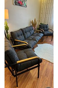 Modern Avcılar Balkon, Bahçe, Cafe - Metal Kanepe Koltuk Takımı - 3+1+1 ürün fotoğrafı