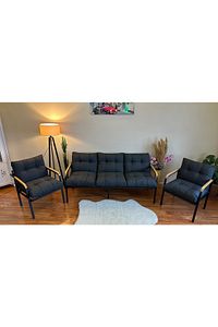 Modern Avcılar Balkon, Bahçe, Cafe - Metal Kanepe Koltuk Takımı - 3+1+1 ürün fotoğrafı