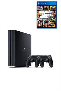 Playstation 4 Pro 1 Tb (yenilenmiş) + 2. Ps4 Kol + Gta 5 Dahil 16 Dijital Oyun Hediyeli ürün fotoğrafı