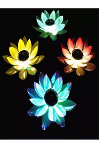 2024 Model Dış Mekan Güneş Enerjili Havuz Gölet Bahçe Süsleme Için Dekoratif Nilüfer Lotus Çiçeği ürün fotoğrafı