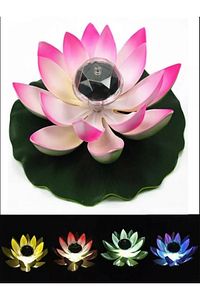 2024 Model Dış Mekan Güneş Enerjili Havuz Gölet Bahçe Süsleme Için Dekoratif Nilüfer Lotus Çiçeği ürün fotoğrafı