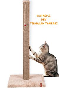 82cm Lüx Tırmalama Tahtası Catnipli Jüt Tırmalama Krem Minder Yüzey ürün fotoğrafı