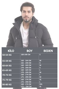 Su Ve Rüzgar Geçirmez Içi Kürklü Erkek Siyah Uzun Şişme Mont & Kaban & Parka ürün fotoğrafı