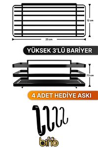 Banyo Düzenleyici Şampuanlık Sabunluk 2 Li Set Lamalı Yapışkanlı 4 Askılı Duş Rafı Organizer ürün fotoğrafı