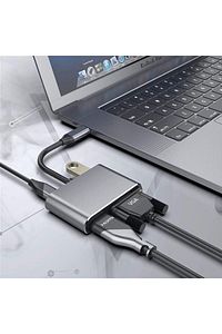 Type-c Hdmi Vga Usb 3.0 Type 4in1 Video Dönüştürücü Veri Aktarım Usb Adaptör Notebook Macbook Uyumlu ürün fotoğrafı