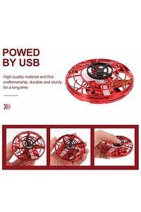 Uçan Ufo Şarjlı Mini 360° Flyıng Star Dönen Mini Drone Helikopter Kırmızı Bumerang ürün fotoğrafı