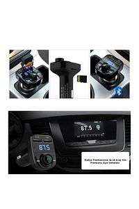 Pro X8 Araç Fm Transmitter 5.0 Bluetooth Araç Kiti Usb Mp3 Sd Kart Çakmaklık Girişli Araba Oto Teyp ürün fotoğrafı