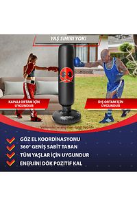 160 Cm Premium Dikey Ayaklı Şişme Boks Torbası ürün fotoğrafı