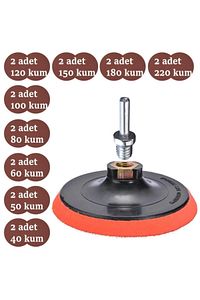 Cırt Zımpara Kağıdı El Zımparaları Matkap Bits Ucu Uçları Vidalama Seti 115mm (27 PARÇA) ürün fotoğrafı