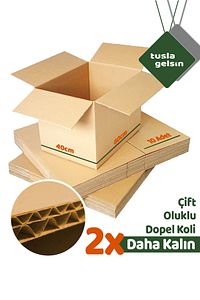 10 Adet 60x40x40 Çift Oluklu Taşıma Taşınma Karton Çeyiz Arşiv Kitap Boş Koli ürün fotoğrafı