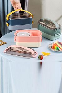 Bento Lunch Box Ofis-okul Için Yeni Nesil Sefer Tası -çorba Kaseli Model-paslanmaz Çelik ürün fotoğrafı