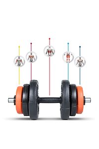 Spor Yıldız Serisi 22 Kg Multifonksiyonel Turuncu Siyah Halter Seti Ve Dambıl Seti ürün fotoğrafı