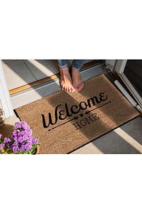 Pienso Home Welcome Home Bej Dekoratif Kapı Önü Paspası ürün fotoğrafı