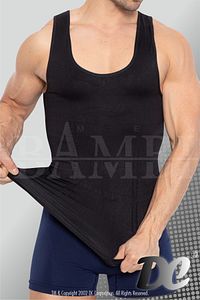 Premium Shapewear Siyah Erkek Atlet Korse Atlet Bel Göğüs Göbek Jinekomasti Toparlayıcı Dik Duruş ürün fotoğrafı