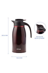 Gama 12 Saat Sıcak ve Soğuk Tutan Çelik Termos Bordo 2 Litre ürün fotoğrafı