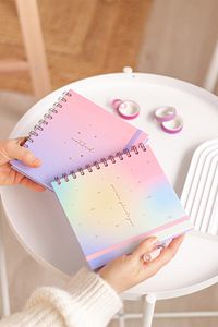 15x15 Cm Kare 2'li Set Spiralli Süresiz Planlayıcı Ajanda Ve Defter Gökkuşağı ürün fotoğrafı
