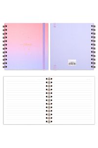 15x15 Cm Kare 2'li Set Spiralli Süresiz Planlayıcı Ajanda Ve Defter Gökkuşağı ürün fotoğrafı