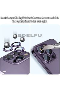 Iphone 14 Pro Max / 14 Pro Kamera Lens Koruyucu Darbeye Çiziğe Dayanıklı Derin Mor Lens (3'LÜ SET) ürün fotoğrafı