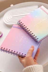 15x15 Cm Kare 2'li Set Spiralli Süresiz Planlayıcı Ajanda Ve Defter Gökkuşağı ürün fotoğrafı
