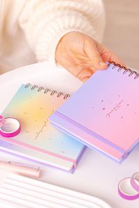 15x15 Cm Kare 2'li Set Spiralli Süresiz Planlayıcı Ajanda Ve Defter Gökkuşağı ürün fotoğrafı