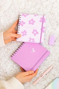 15x15 Cm Kare 2'li Set Spiralli Süresiz Planlayıcı Ajanda Ve Defter Papatya ürün fotoğrafı