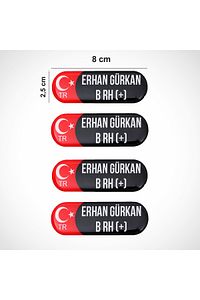 Kan Grubu Kask Set Sticker Kişiye Özel Etiket Motor Bisiklet Araba ürün fotoğrafı