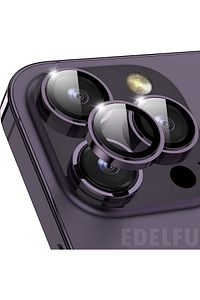 Iphone 14 Pro Max / 14 Pro Kamera Lens Koruyucu Darbeye Çiziğe Dayanıklı Derin Mor Lens (3'LÜ SET) ürün fotoğrafı