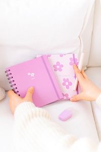 15x15 Cm Kare 2'li Set Spiralli Süresiz Planlayıcı Ajanda Ve Defter Papatya ürün fotoğrafı
