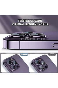 Iphone 14 Pro Max / 14 Pro Kamera Lens Koruyucu Darbeye Çiziğe Dayanıklı Derin Mor Lens (3'LÜ SET) ürün fotoğrafı