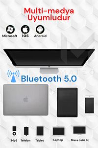 P68 Bluetooth Kablosuz Stereo Kulaklık Wireless, Aux Kablolu ürün fotoğrafı