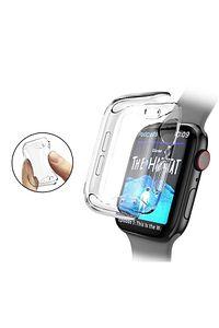 Apple Watch 4 5 6 Se Serisi ( 40mm ) 360 Tam Koruma Şeffaf Silikon Kılıf ürün fotoğrafı