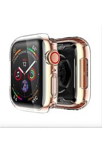 Apple Watch 4 5 6 Se Serisi ( 40mm ) 360 Tam Koruma Şeffaf Silikon Kılıf ürün fotoğrafı