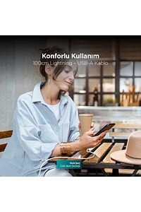 Iphone Uyumlu Şarj Kablosu Beyaz 2dk7508tz ürün fotoğrafı