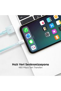 Iphone Uyumlu Şarj Kablosu Beyaz 2dk7508tz ürün fotoğrafı