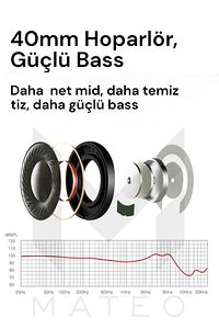P68 Bluetooth Kablosuz Stereo Kulaklık Wireless, Aux Kablolu ürün fotoğrafı