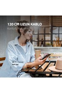 Uzay Gri Alumicable Iphone Lightning Uyumlu Şarj ve Data Kablosu 2dk16 ürün fotoğrafı