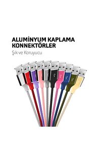 Uzay Gri Alumicable Iphone Lightning Uyumlu Şarj ve Data Kablosu 2dk16 ürün fotoğrafı