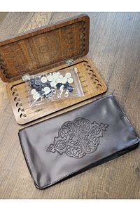Mini Tavla Seyahat Tavla Cep Tavla 24x24 Özel S Deri Kılıflı ürün fotoğrafı