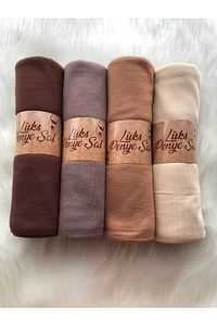 Penye Şal 4'lü Set (ÇİKOLATA - VİZON - KARAMEL - BEJ) ürün fotoğrafı