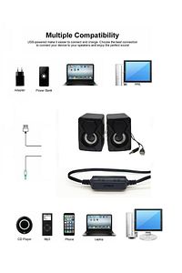 Bilgisayar Hoparlörü Led Işıklı Rgb Laptop Pc Uyumlu 1+1 Speaker ürün fotoğrafı