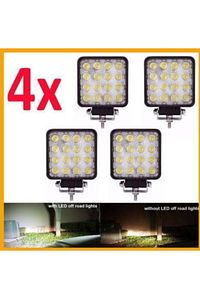 Off Road Sis Farı Sis Lambası 16 Led Kare 4'lü Paket Su Geçirmez ürün fotoğrafı