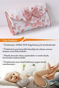 Alt Açma Minderi - Çantalı - Pudra Kelebek ürün fotoğrafı