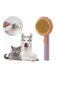 Yeni Nesil Tuşlu Evcil Hayvan Tarağı Otomatik Temizlenen Kedi Köpek Fırçası Tüy Toplayıcı Tarak ürün fotoğrafı