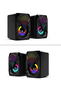 Bilgisayar Hoparlörü Led Işıklı Rgb Laptop Pc Uyumlu 1+1 Speaker ürün fotoğrafı