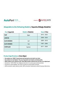 Chrysler Ypsilon Için Yan Sinyal Lambası -beyaz-sol ürün fotoğrafı