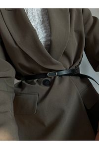 Ithal Oval Gold Tokalı Ince Kemer, Pantolon Kemeri, Gömlek Kemeri, Ceket Kemeri ürün fotoğrafı