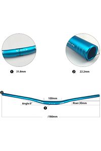 Wake Mavi Bisiklet Alümiyum Gidon 780mm 31,8mm Bisiklet Direksiyon Yedek Parça Aksesuarı ürün fotoğrafı